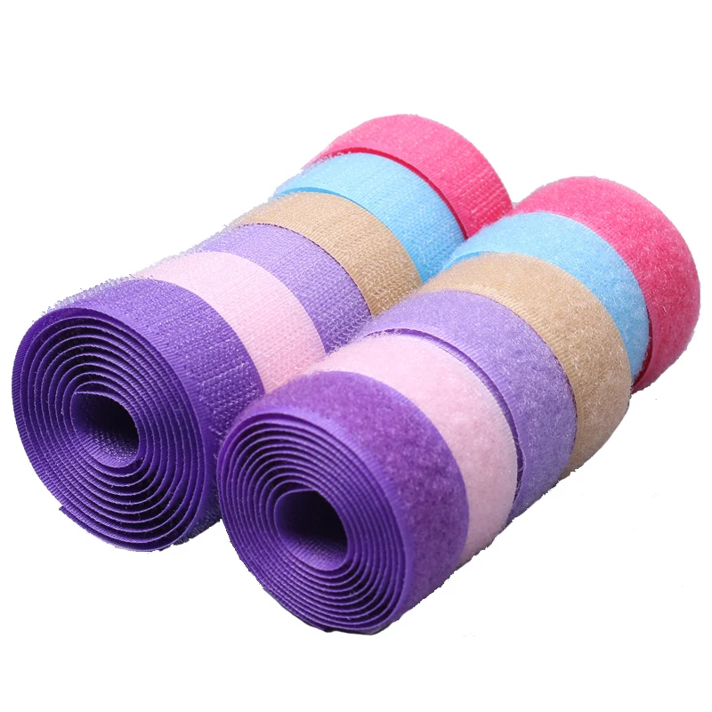 4CM/1Meters/Pairs Colorful Fastener Tape Nylon No Adhesive Buckle Cable Ties DIY Handcraft Sew Hook Loop Clothes Bag Accessories