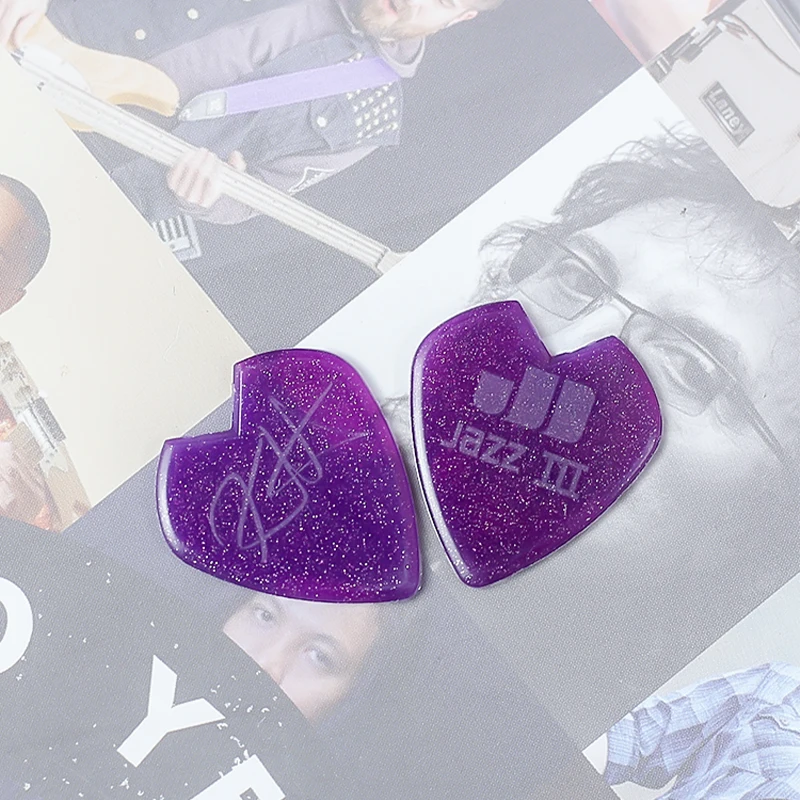 Dunlop Gitaarplectrums KIRK HAMMETT JAZZ III Pick Purple Sparkle 1.38 mm, originele gitaaraccessoires uit de VS