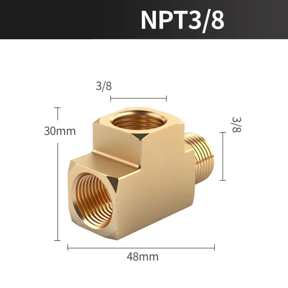 Professional Brass NPT Fitting Corrosion Resistant High Pressure Splitter Tee Durable Pipe Fitting Gas Systems