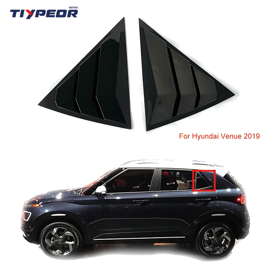 

For Hyundai Venue 2019 Side Window Louvers Car Side Vent Rear Window Louvered Cover Trim