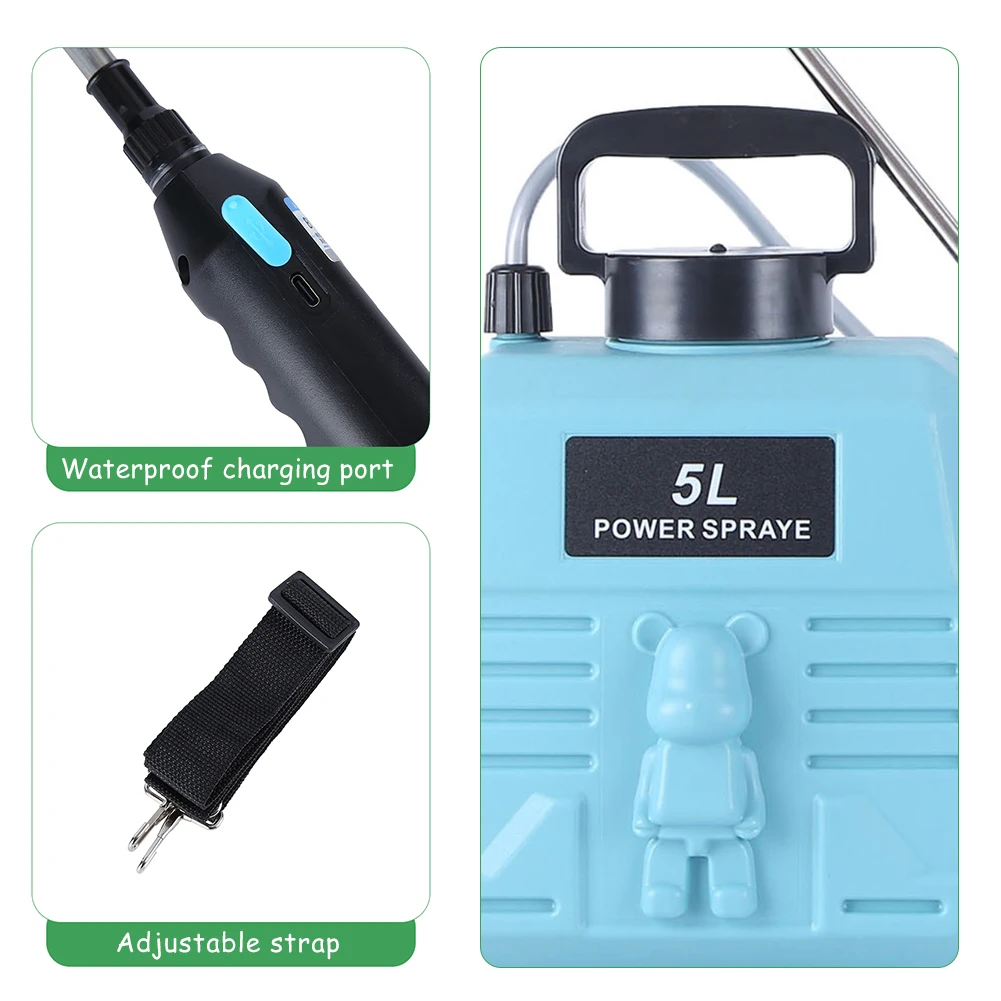 مرشة محطة كهربائية محمولة باليد مع قضيب تلسكوبي ، أداة سقي الحدائق ، مستر ، تعمل بالبطارية ، الأعشاب الضارة ، 5 لتر