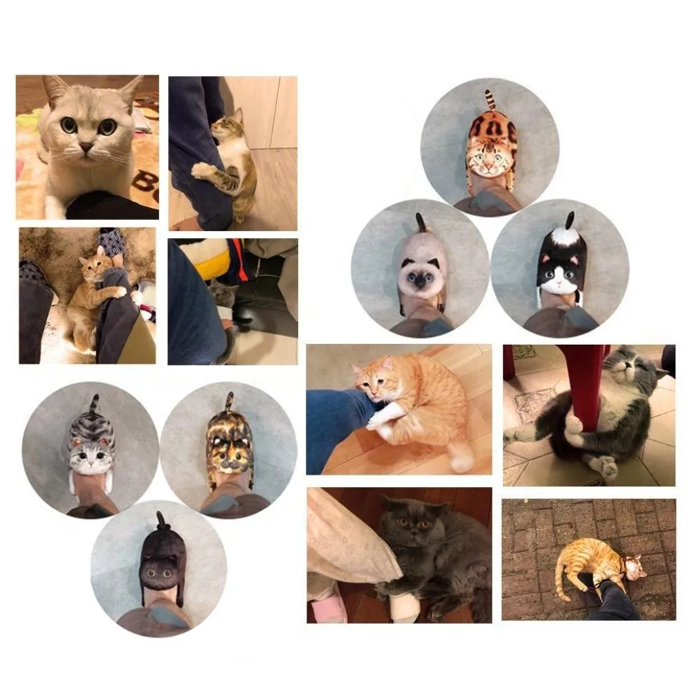 

Leopard Cat EVA Cat Hugging Slippers Thick Sole Soft Kitty Slippers Non-Slip Animal Winter Fluffy Slides Bedroom