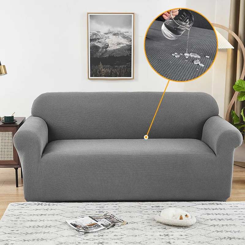 

Waterproof Jacquard Sofa Cover for Livingroom Bedroom L Shape Adjustable Couch Cover 1/2/3/4 Seater Elastic Slipcover Sofa Cover