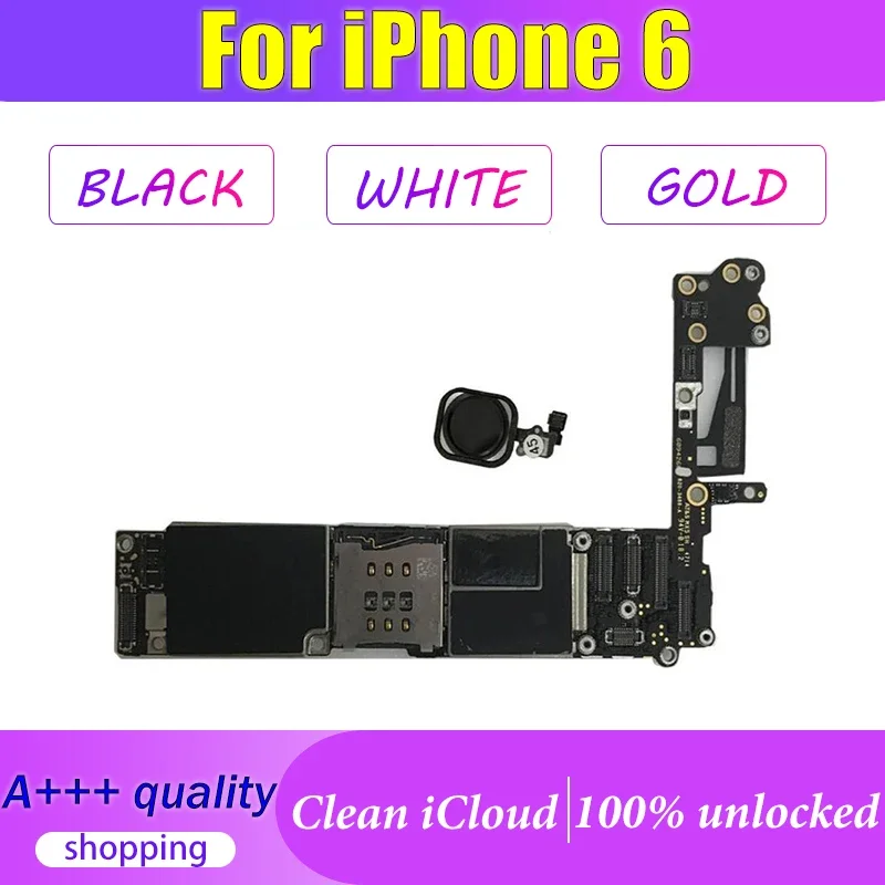 Full Unlocked For IPhone 6 Motherboard With IOS 100% Original Clean iCloud Logic Board With /Without Touch ID Good Tested