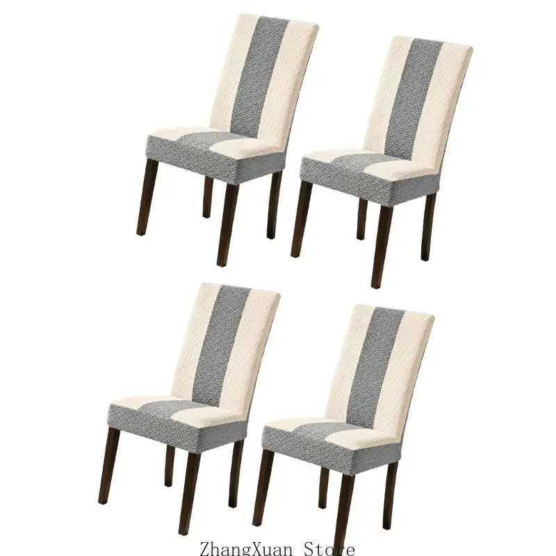 4-teiliges Stretch-Polyester-Stuhlbezug-Set mit elastischem Rand zum Esszimmer 3XUF – Detail 5