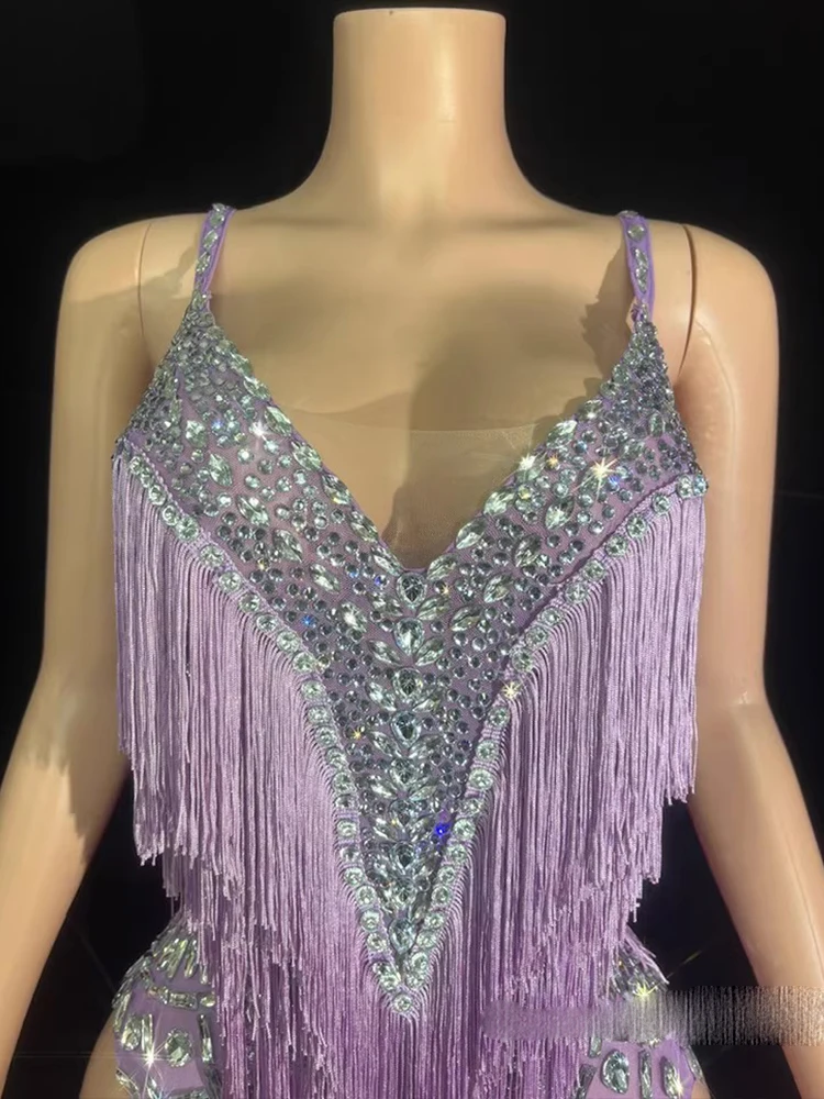 High Quality Hot Stamping Sexy Suspender Fringe Jumpsuit 2025 New Fashionable Custom Women'S Clothing