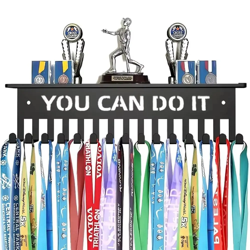 Durable Wall Mount Medal Display Stand Metal Large Capacity Medal Hooks Award Holder for Racing Sports Karate