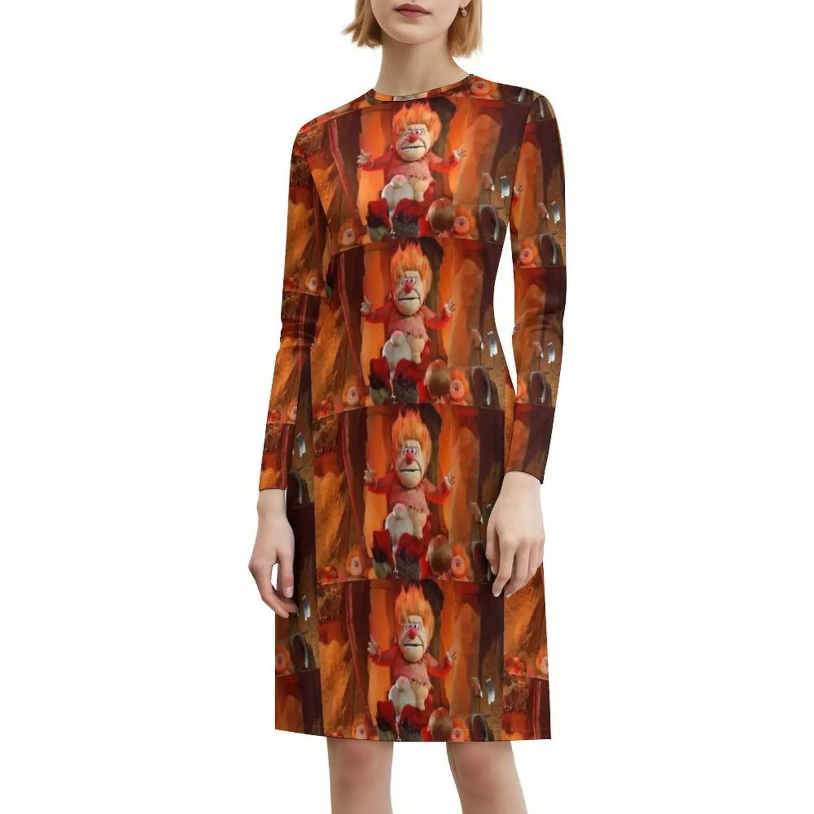 Heat Miser Head Honcho Floral Smock Dress For Women Spring Summer Casual Dress For Party Freeze Miser Cold Cold Heart Mean