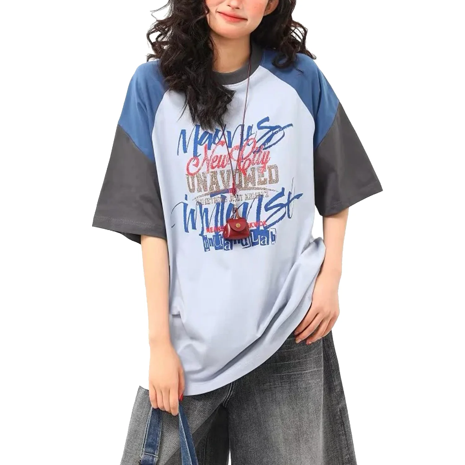 

Loose Color-Blocking Print Jersey Outdoor Sweat Absorbent Football T-Shirt Summer Classic Daily Casual Adult&Kid Sportswear