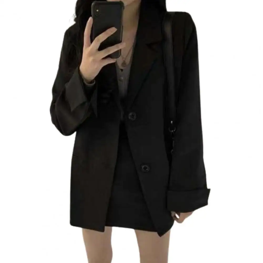 Breathable Women Suit Coat Women Business Outwear Elegant Lapel Suit Coat for Women with Single Breasted Design Lightweight