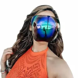 Protective Faceshield Sun Glasses Cycling Sunglasses Transparent Anti-fog Anti-splash Full Face Mask Face Cover Safety Goggles