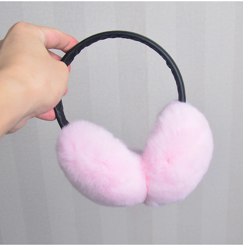 Rex Rabbit Fur Hang Ear Cover Warm Winter Earmuffs Headwear Ear Muffs Fur Earmuffs Cold Ear Warmer Fold Ear Protection Headband