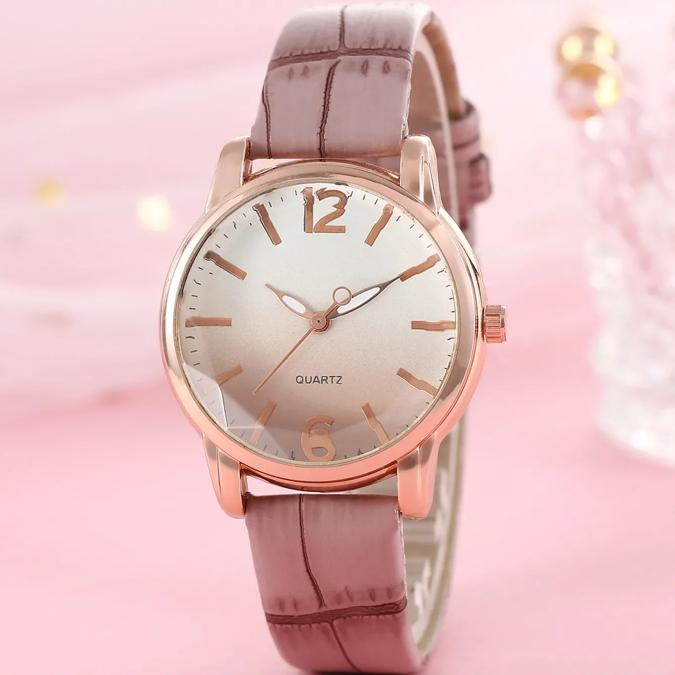 Luxurious Gradient Dial Quartz Watch - A Stylish Accessory For Women & Girls!Fashion Watch
