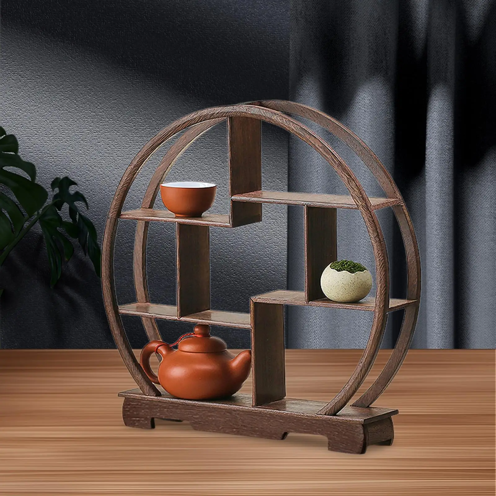 Wood Display Stand Home Decor Photography Prop Tea Canister Display Stand Antique Display Shelf Crafts Display Rack for Home