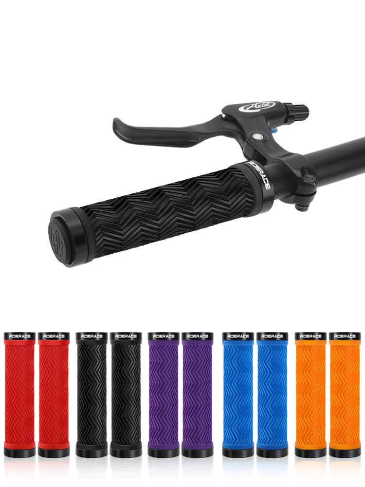 AliExpress riderace MTB Bike Handlebar Grips TPR Rubber Non-slip Comfortable Aluminum Alloy Lock On Bicycle Handlebar Cover Cycling Accessories