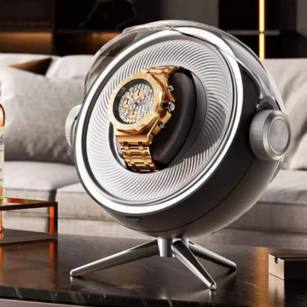 

Роскошное автоматическое заводное устройство для часов с нулевым магнетизмом, бытовые бесшумные светодиодные часы, устройство для намотки, прикроватная механическая коробка для хранения