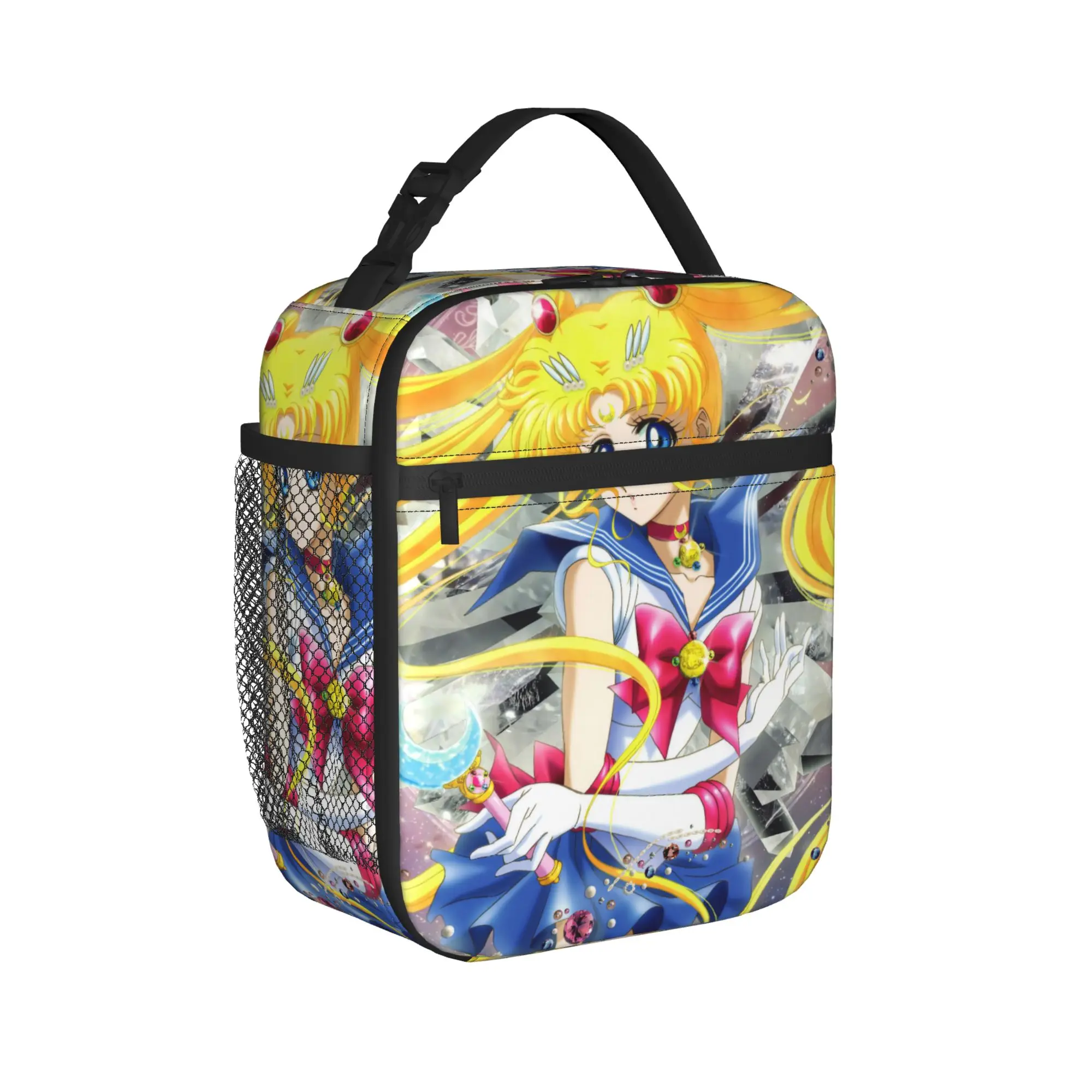 Sailors Moons Thermal Insulated Lunch Bags for Office Japanese Anime Reusable Bento Box Thermal Cooler Lunch Boxes