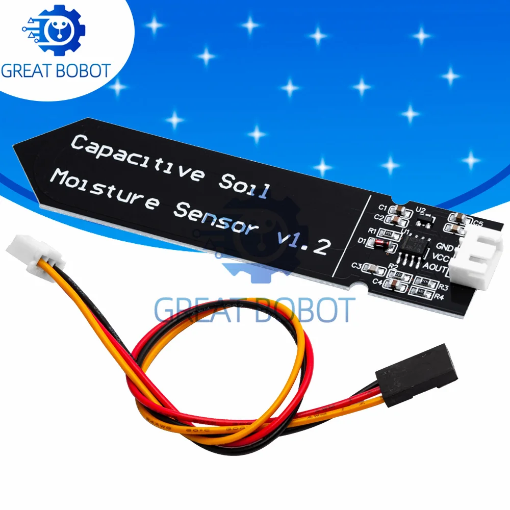 BS Corrosion-Resistant Capacitive Soil Moisture Sensor: 3.3~5.5V Wide Voltage, Gravity Compatible for Arduino