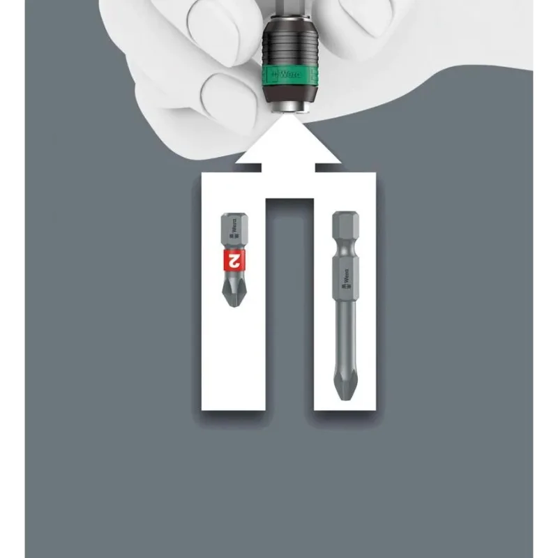 Wera 05023404001 416 R T-Handle Screwdriver - 1/4"x45mm, Rapidaptor, High Torque, Strong Magnet