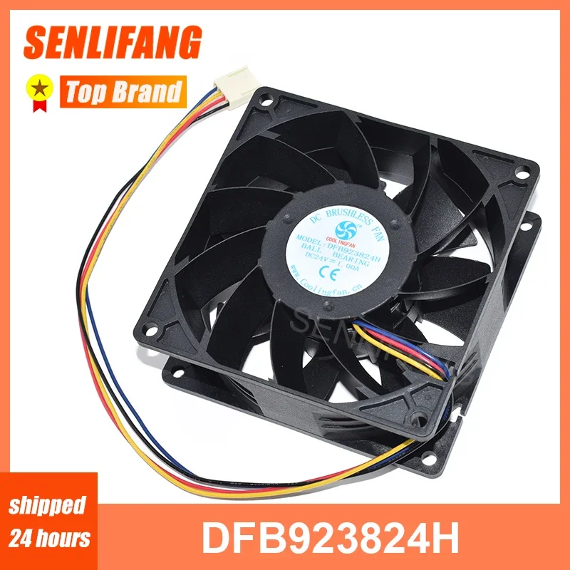 Cho COOLINGFAN Máy Chủ Quạt Làm Mát DFB923824H DC24V 1.00A 9038 92X92X38MM 4 Dòng Mát