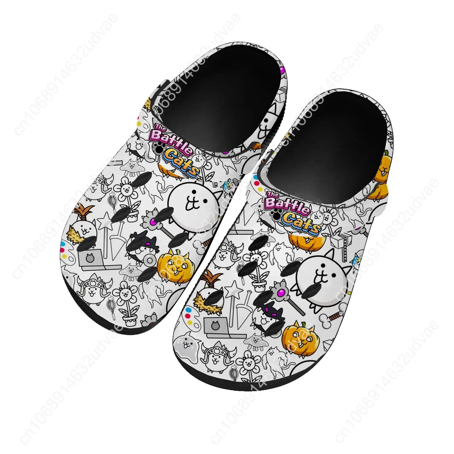 The Battle Cats Water Shoes Men Women Teenager High Quality Home Garden Clogs Custom Sandals Beach Breathable Hole Slippers 2