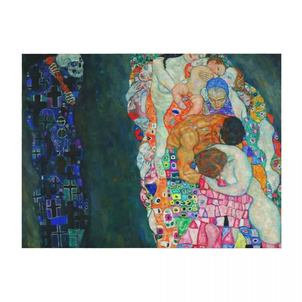 

Gustav Klimt Death and Life Throw Blanket Luxury Designer Heavy Sofa Quilt Soft Blankets