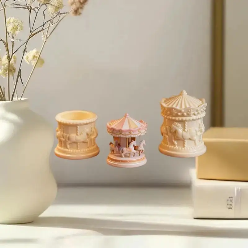 1 ชิ้น โมเดลกล่องเก็บของจิ๋ว รูปม้าหมุน สำหรับบ้านตุ๊กตา อุปกรณ์ตกแต่งบ้านตุ๊กตา กล่องเก็บของกาแฟ ของเล่นตกแต่งบ้าน