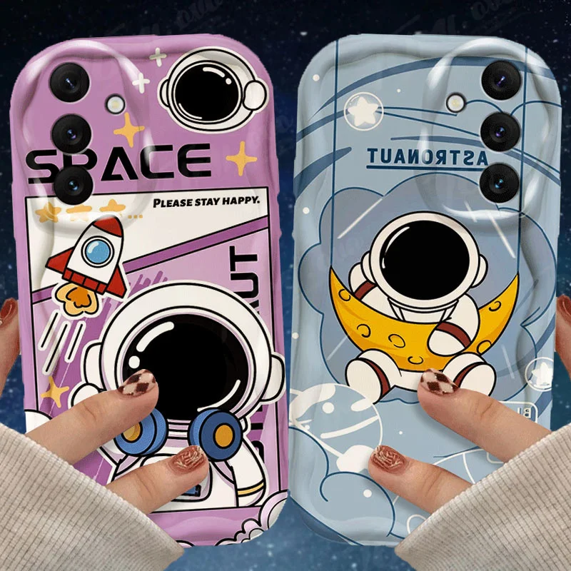 Space Astronauts Star Phone Case For Samsung Galaxy A54 A34 A14 A24 A13 A23 A33 A53 A73 A15 A05 A05S Silicone Shockproof Cover