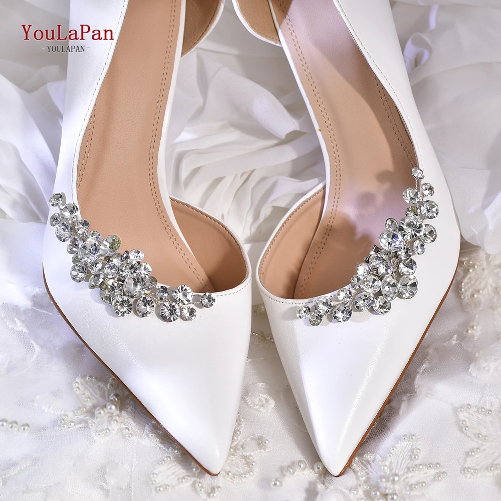 YouLaPan Shiny Full Rhinestone Shoe Clips Fashion Shoes Jewelry Accessory Clip Women High Heel Charms Shoe Decoration HX60