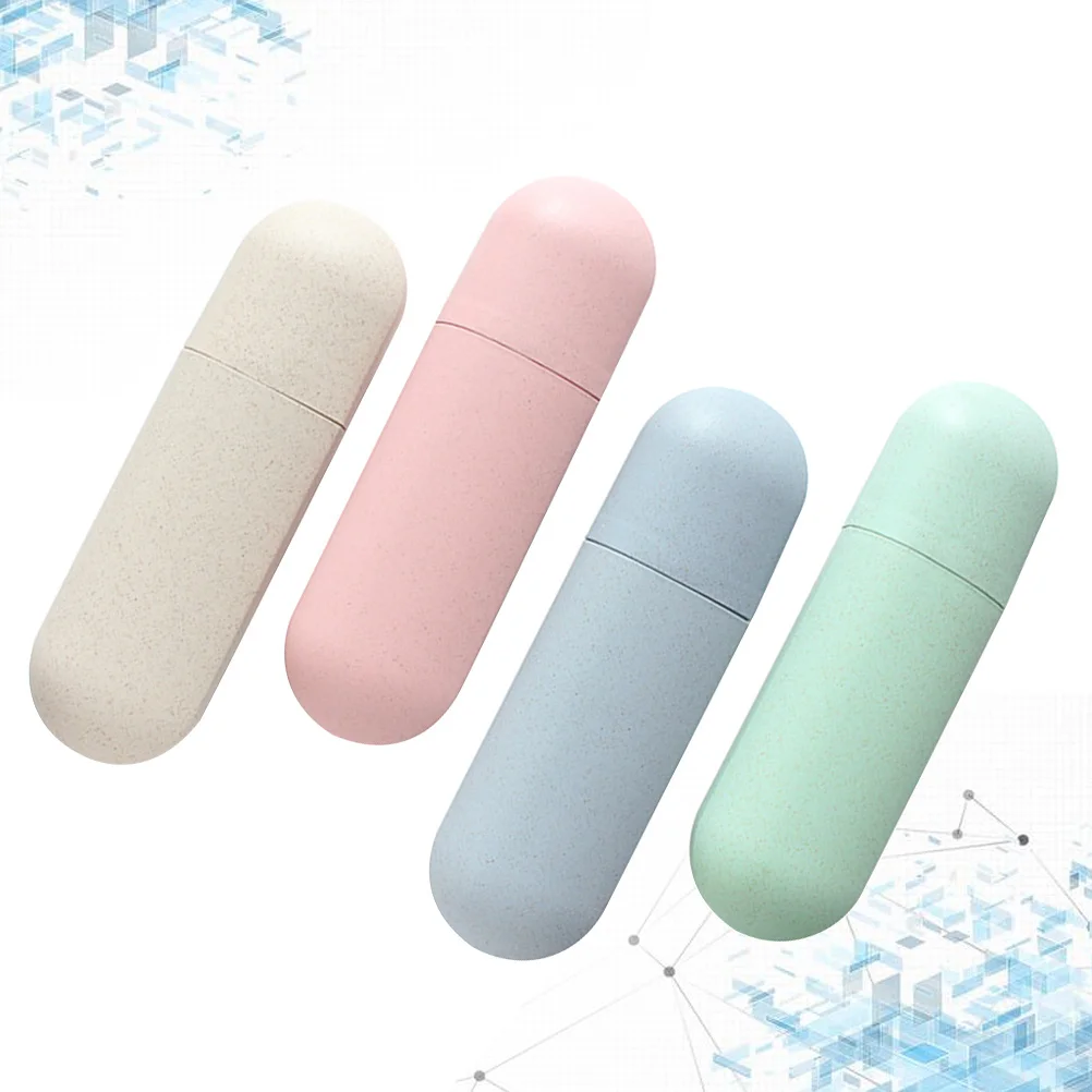 

4pcs Toothbrush Case Portable Toothbrush Container For Outdoor Business Trips Household Storage Box Oral Care
