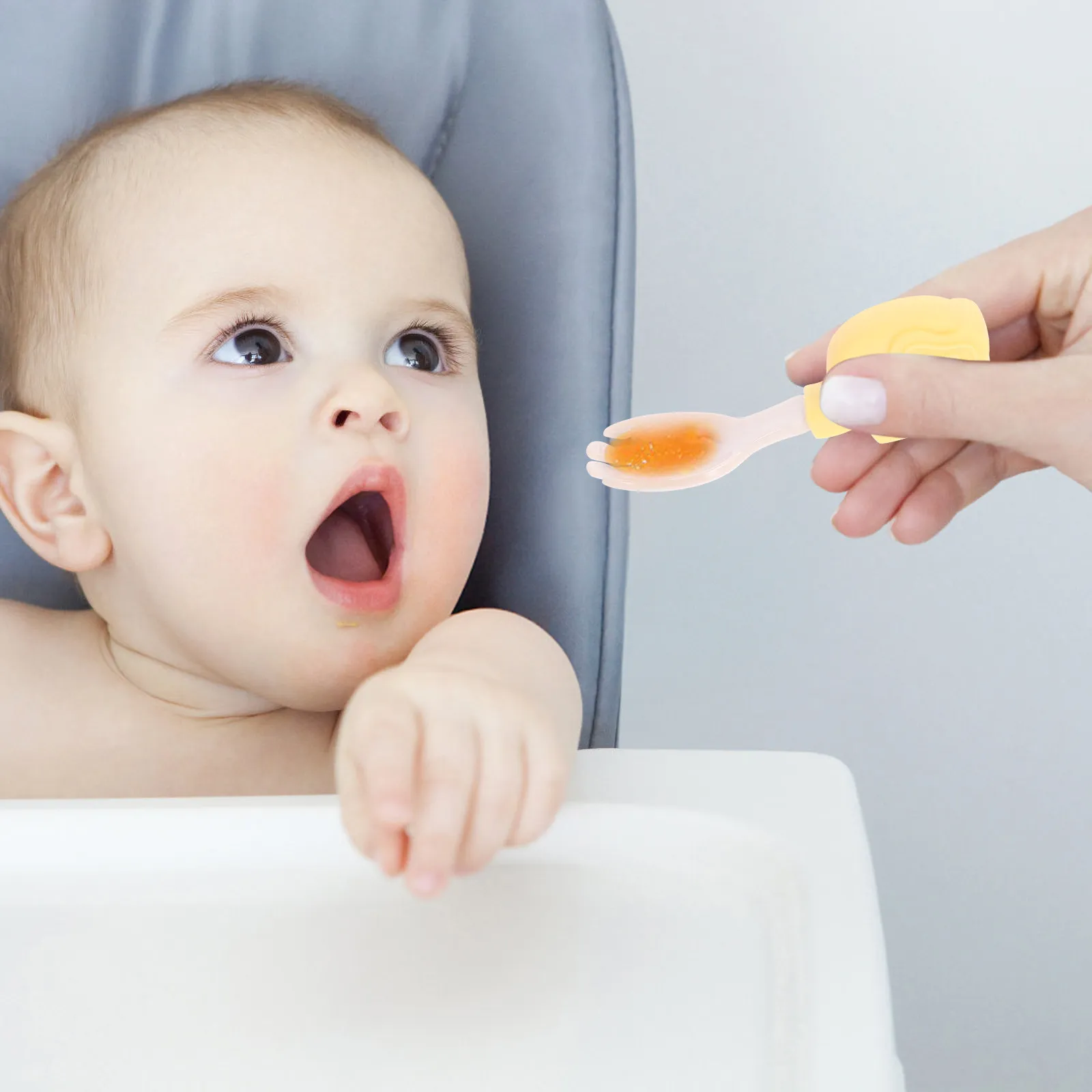 

2Sets Baby Training Spoon Fork Set Easy Grip Toddler Feeding Utensils Protect Gum Infant Tableware Baby Feeding Essentials