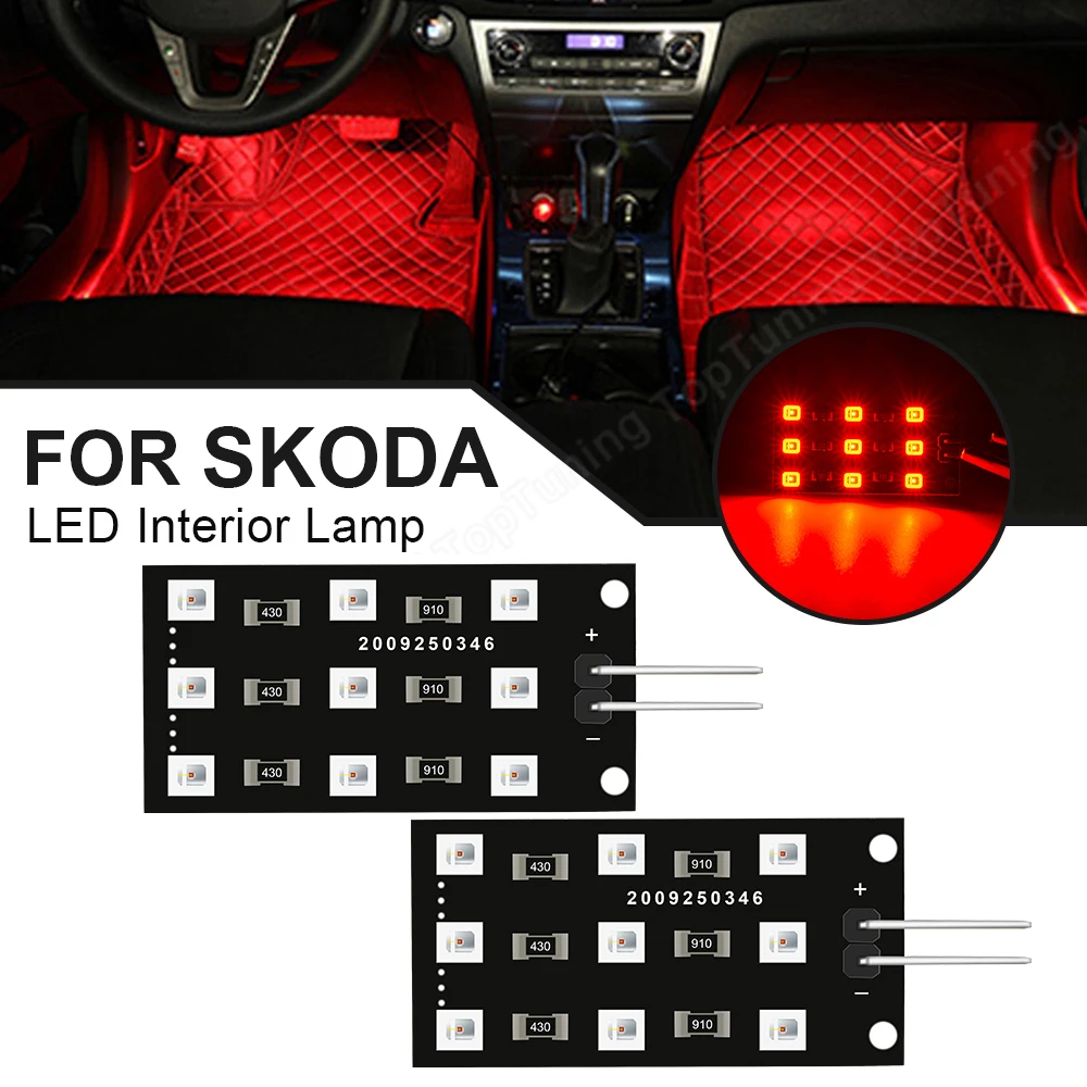 2x LED Interior Light For Skoda Octavia Rapid Superb Courtesy Door Trunk Footwell Lamp For Audi A1 A2 A3 A4 B8 B9 A6 A7 A8 Q3 Q5