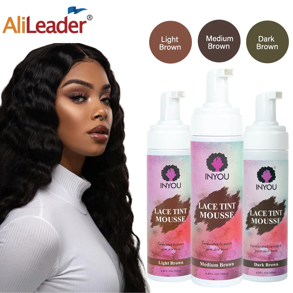 Lace Tint Melting Hair Mousse, 6.8 fl oz - Natural Finishing Color for Women Wigs Toupees and Hairpieces