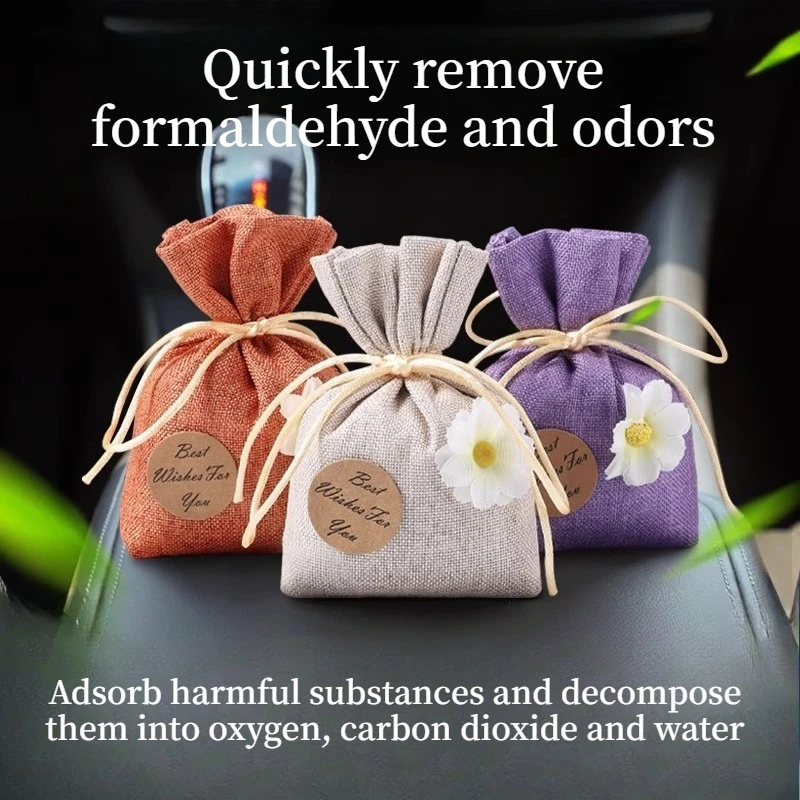 Gardenia Aromatherapy Perfume Car Odor Removal High-end Sachet Pendant Car Sachet Jewelry Fragrance Purifying Air Pleasant Aroma