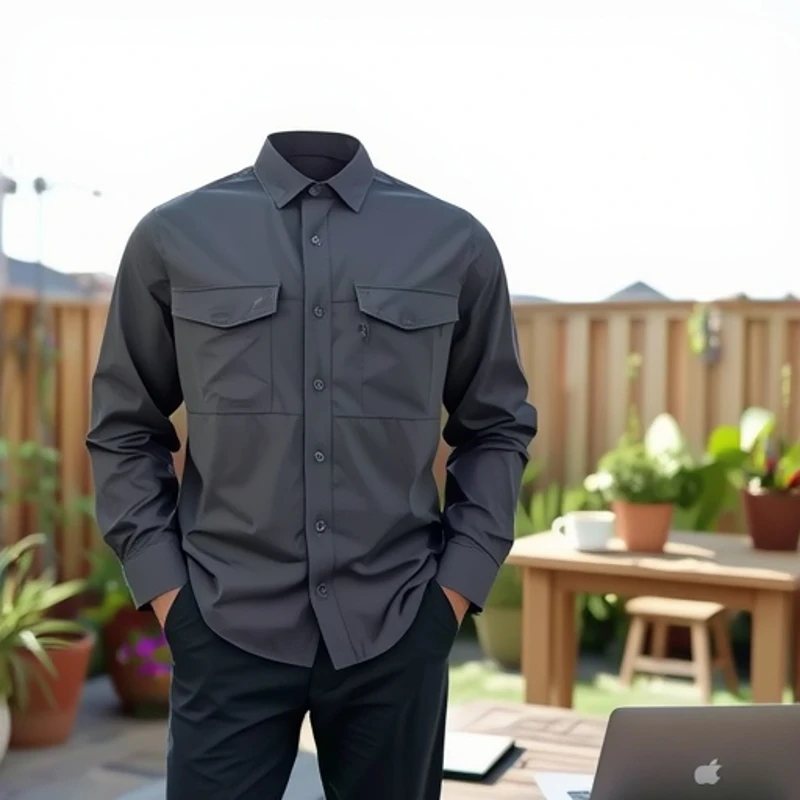 2026 Spring and Summer New Outdoor Leisure Sports Shirt High Elastic Multi-pocket Breathable Anti-sun Waterproof Shirt Men