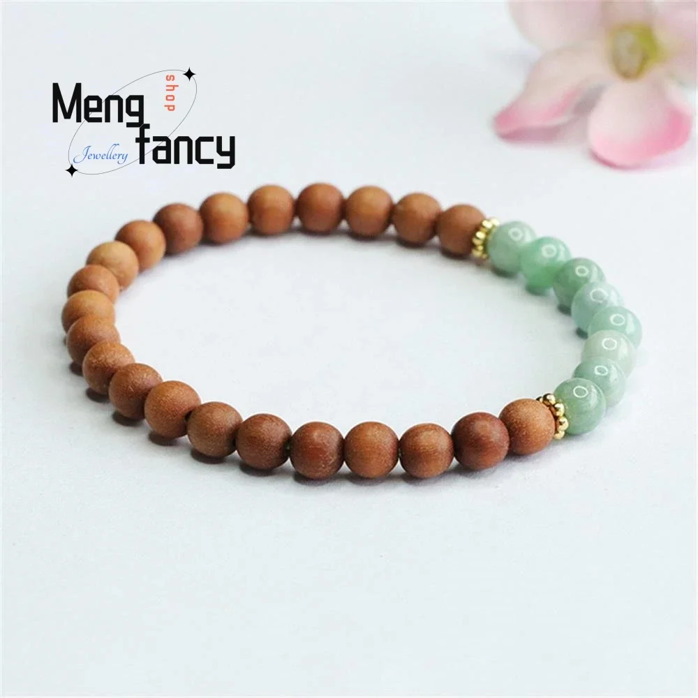 Natural A-goods Jadeite Sandalwood Bracele Exquisite Elegant Simple High-grade Fashion Jewelry Best Selling Luxury Holiday Gifts