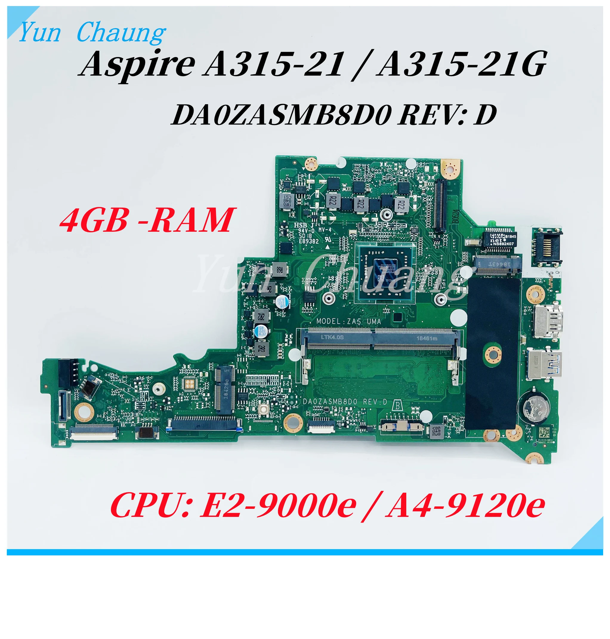 placa mae portatil para acer aspire da0zasmb8d0 da0zasmb8d2 zas uma a31521 a315 21g cpu com amd 4gb de ram a4 a6 a9 01