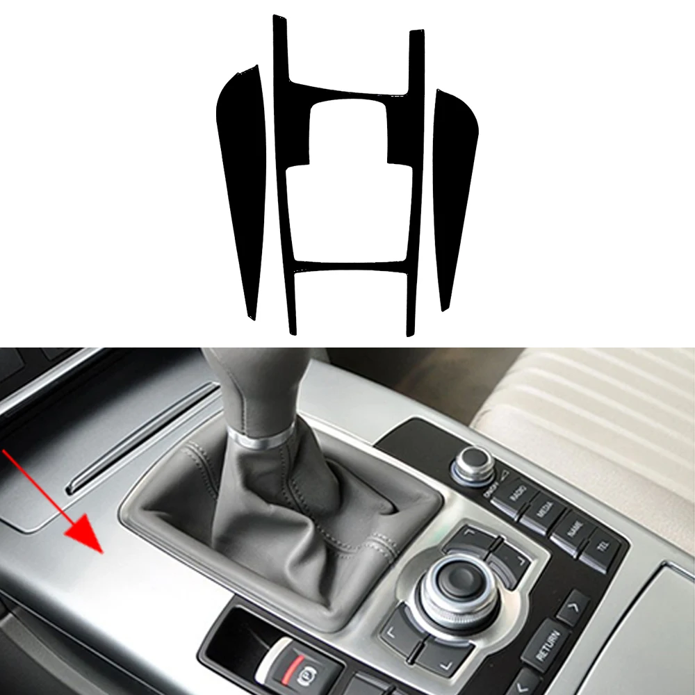 For Audi A6 C6 S6 2007-2015 Piano Black Gear Shift Air Outlet Speedometer Steering Wheel Window Lift Suit Car Interior Sticker