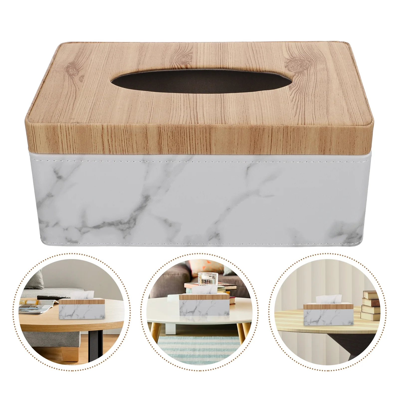 

1Pcs Marble Style Tissue Box Napkin Storage Case for Home Office Hotel Restaurant and Easy to Clean Holder