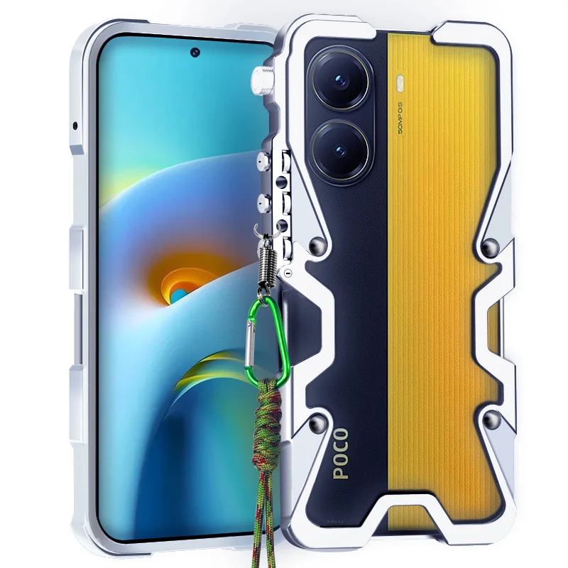 For POCO X7 Pro Metal Bumper Case Aluminum Metal Frame Cover Shockproof Funda For POCO X7 Case
