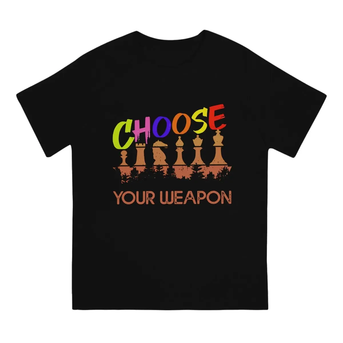 Chess Choose Your Weapon Tshirt Graphic Men Tops Vintage Punk Summer Polyester Clothing Harajuku T Shirt