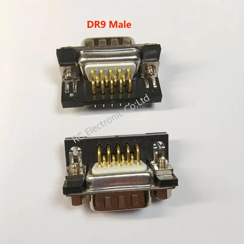 2PCS DR9 3U Gold needle male/female RS232 serial port welded plate industrial grade 90 degree Angle VGA 9 Pin connector