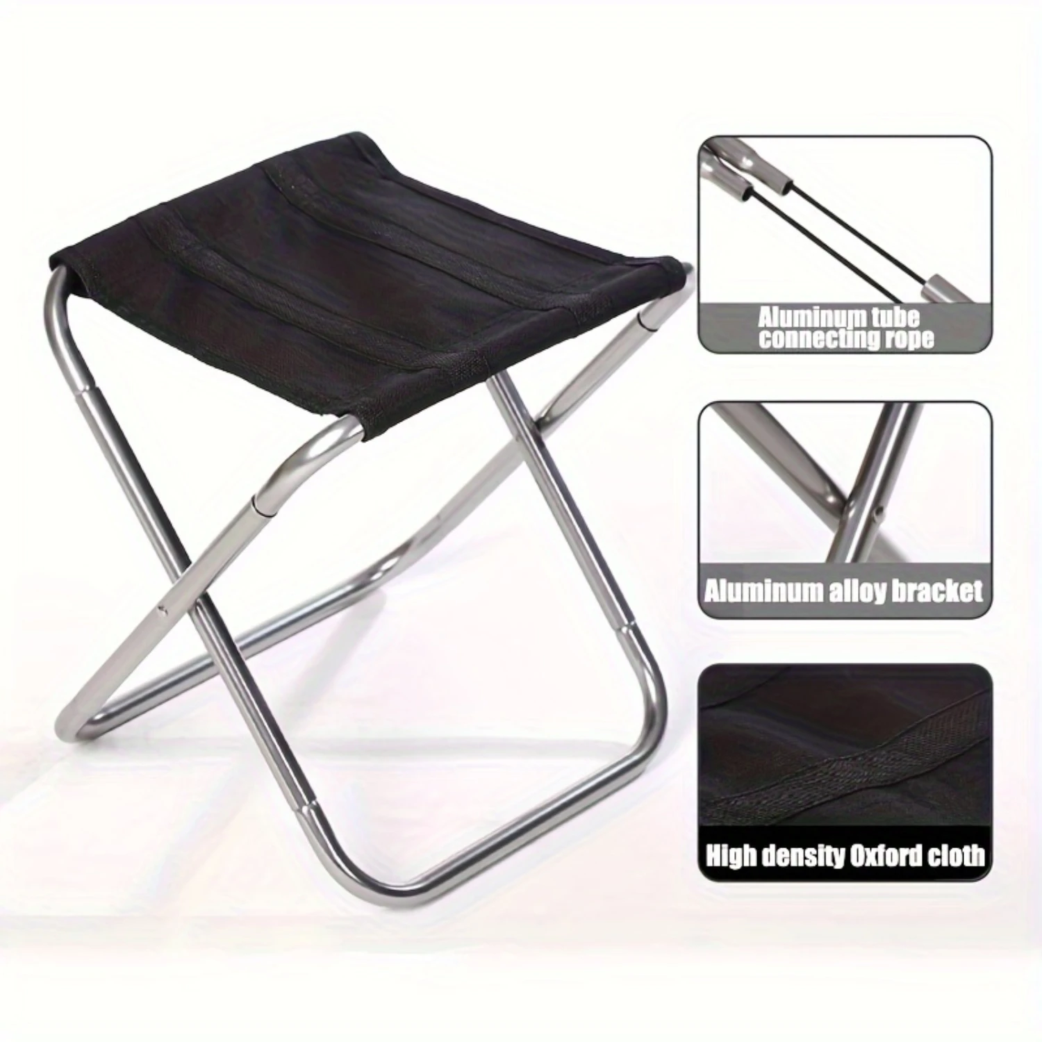 

Aluminum Folding Stool - Ultra-Portable, Durable & Versatile for Fishing, Hiking, Picnics, & Camping - Compact, Quick Setup, Per