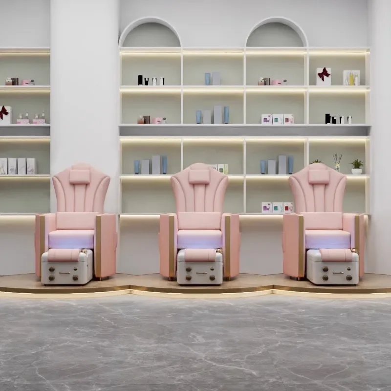 

Pink Foot Massage Armchair Pedicure Manicure Multi-functional Professional Salon Furniture Sillon De Pedicure Para Spa Bowl