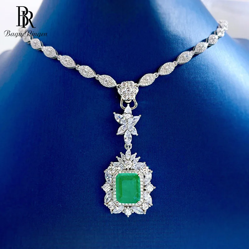 

Колье женское из серебра, роскошное регулируемое колье с драгоценным камнем до ключиц, ювелирное украшение для свадьбы или юбилея