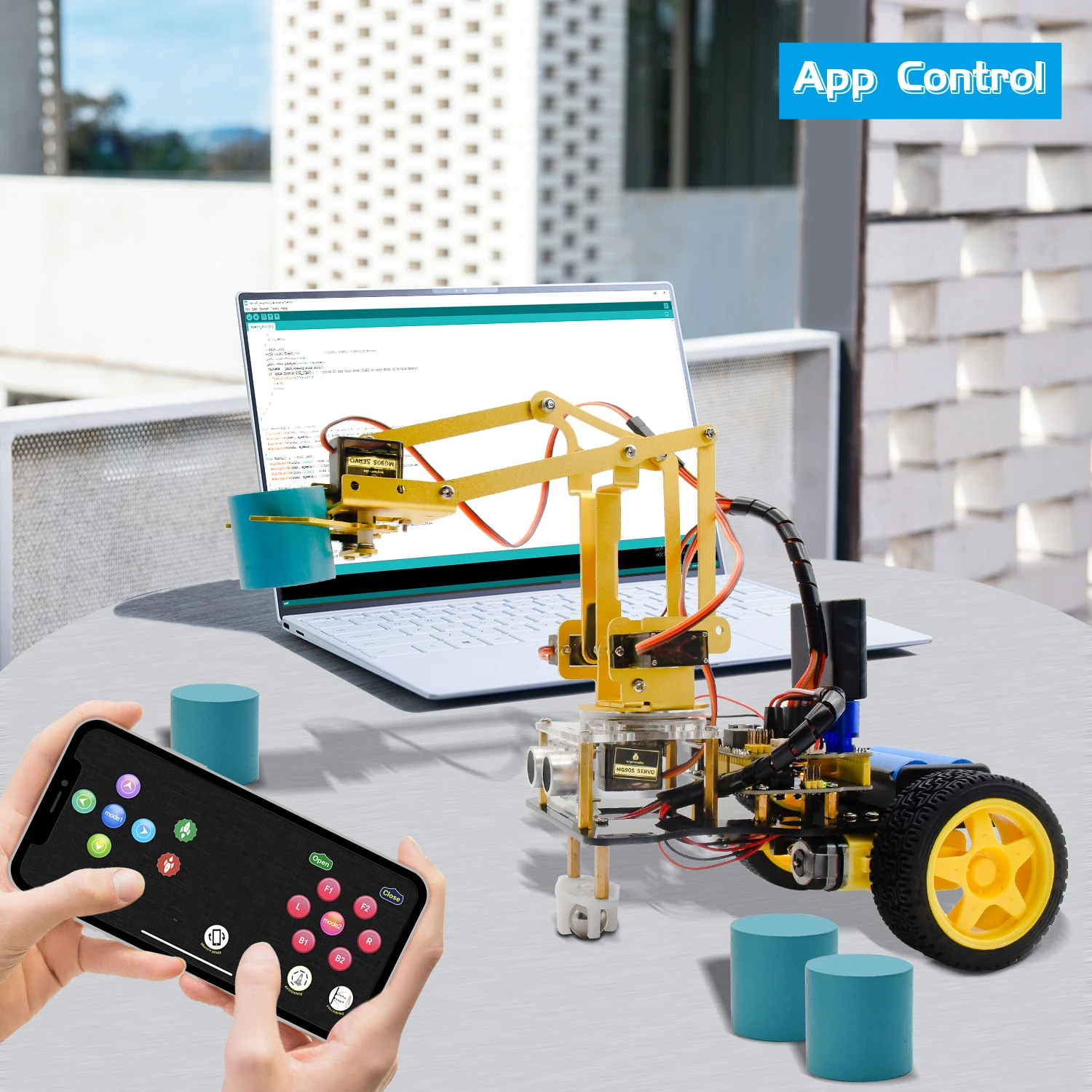 Picture 7: Keyestudio Complete 4DOF Metal Arm Robot Car Kit W/PS2 Contoller Bluetooth-compatible Kit for Arduino Robot Support Android &IOS