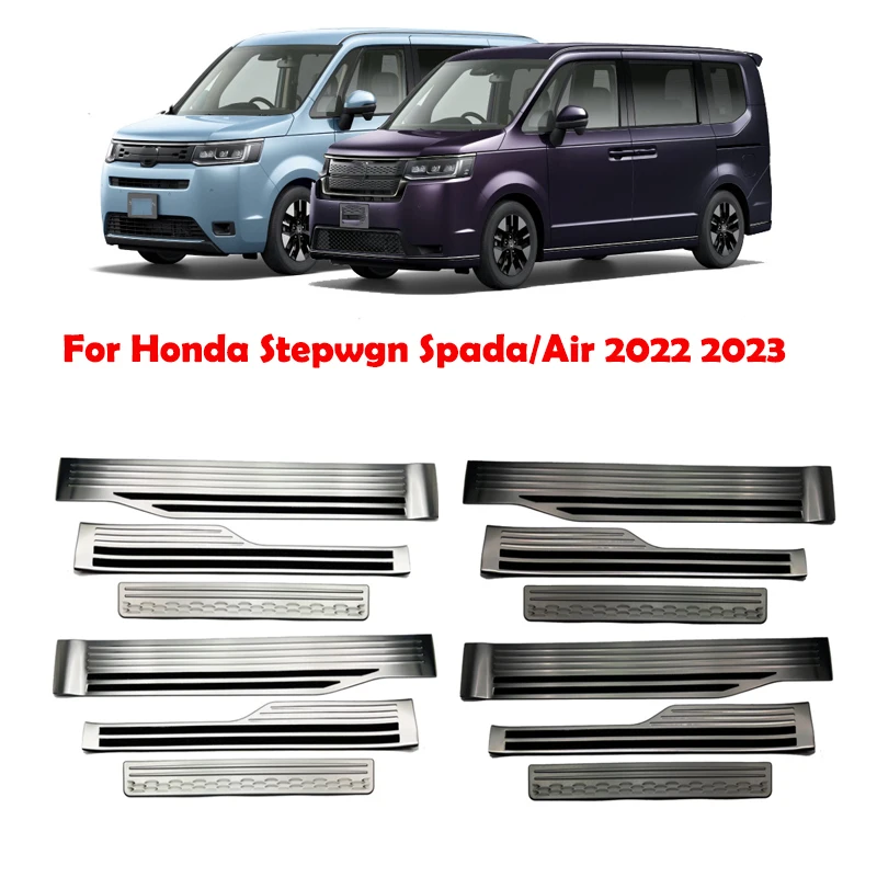For Honda Stepwgn Spada Air 2022 2023 Stainless Steel Door Sill Scuff Plate Cover Door Welcome Pedal Threshold Bar Cover sticker