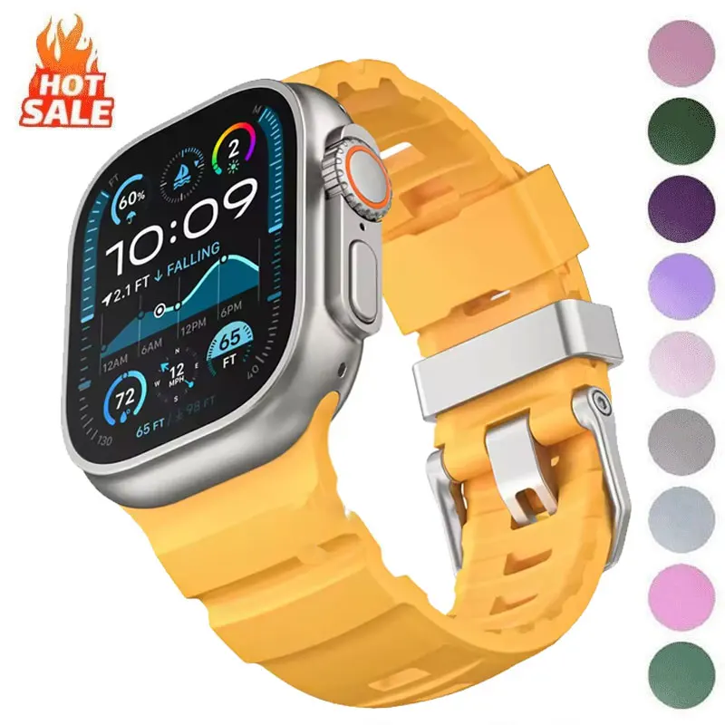 Trail siliconen band voor Apple Watch Ultra 3 2 49 mm band 46 mm 45 mm 44 mm 41 42 mm sportarmband voor serie 11 10 Ultra 9 8 7 6 SE - afbeelding 2