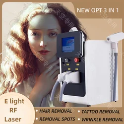 Máquina de depilación láser de diodo 3 en 1 OPT IPL, láser portátil ND Yag para eliminar tatuajes, dispositivo de belleza profesional, depilación láser