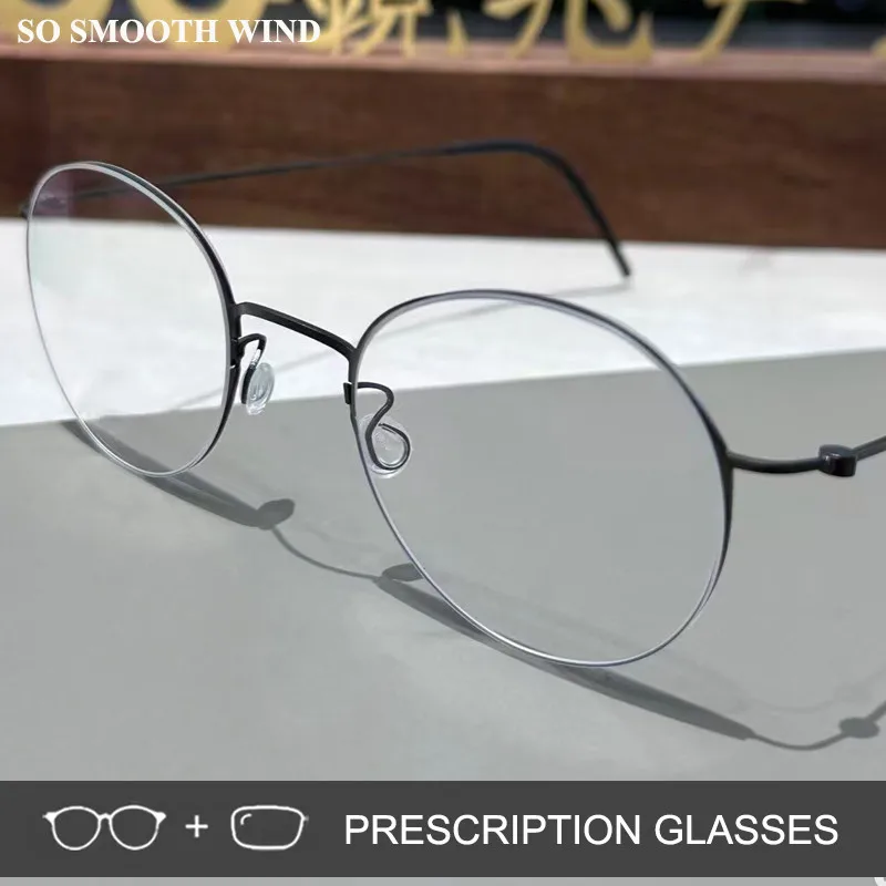 

Denmark Brand Pure Titanium Round Optical Glasses Frame Men Screwless Prescription Eyeglasses Women Quality Circle Rim Spectacle